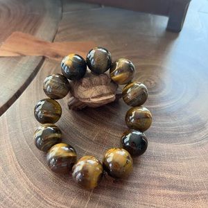gemstone bracelet for men，tiger stripe chatoyant